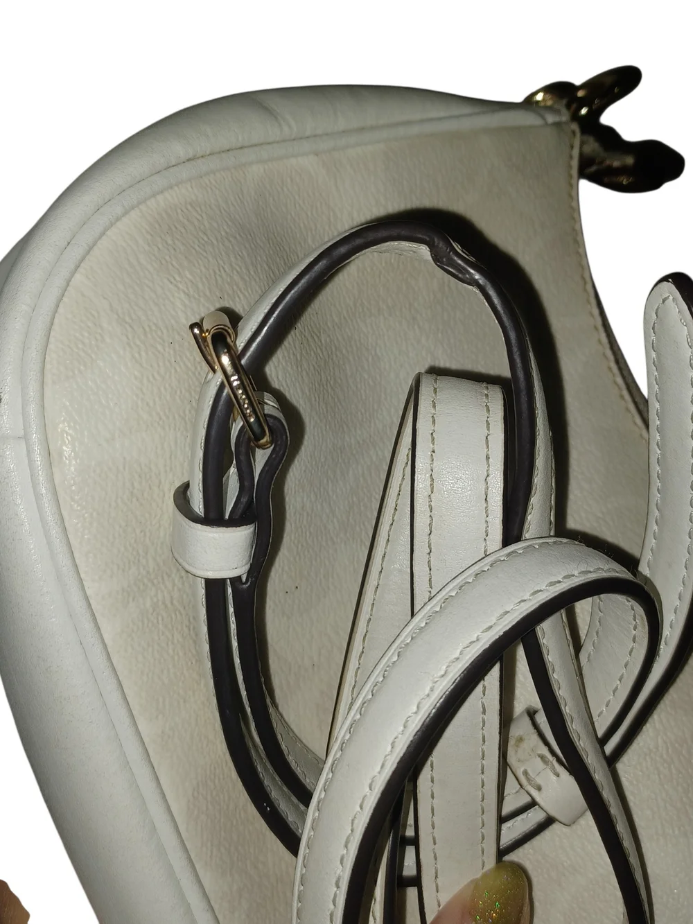 Coach Cream/ White Teri (?) Shoulder Bag